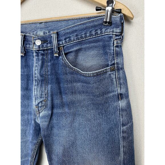 Levi's 505 Regular Fit Straight Leg Blue Jeans 90s Men's 34x32 (34x30) Grunge - Picture 5 of 15